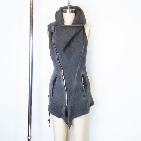 KMRii Rider Vest Long Gray Dystopian Unisex Gilet - Picture 9 of 16